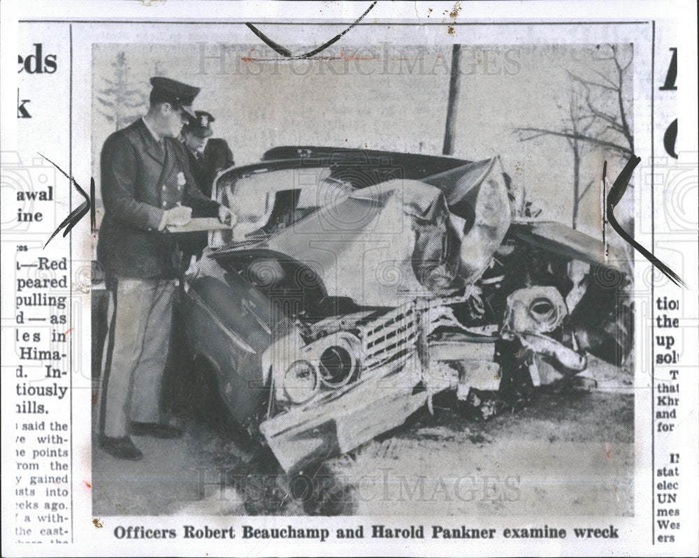 1962 Press Photo officer Beauchamp Pankner wreck - Historic Images