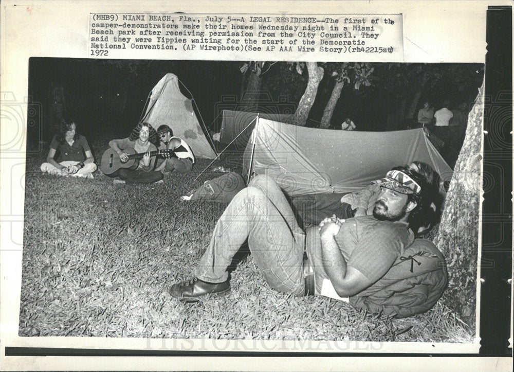 1972 Press Photo Miami Beach Park Democratic Convention - Historic Images