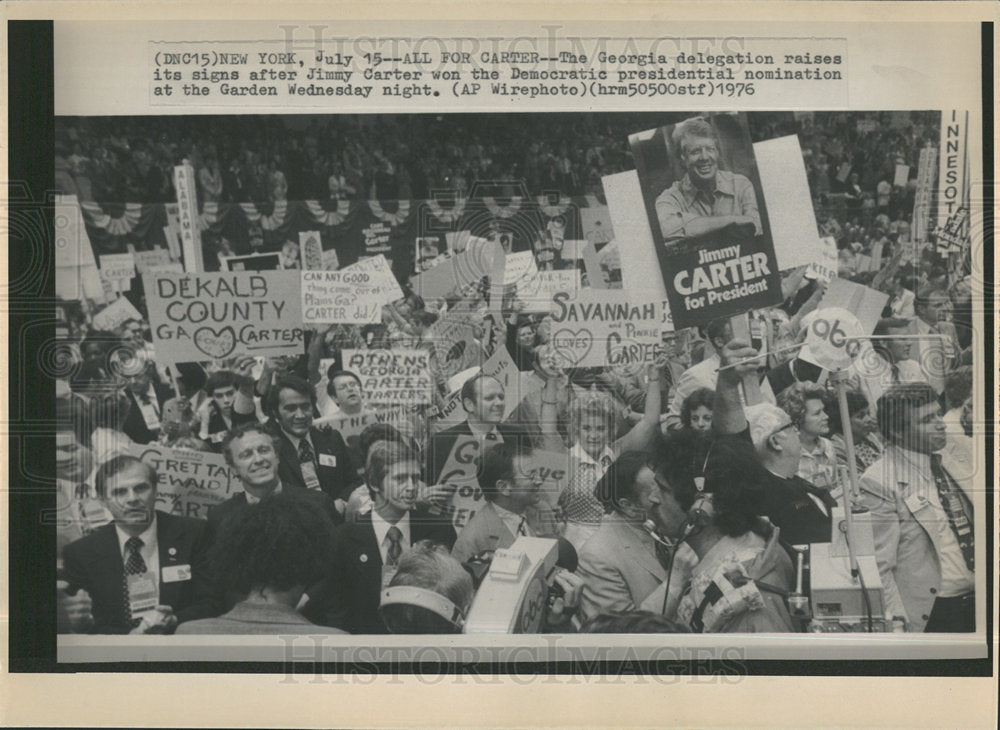 1976 Press Photo Jimmy Carter Democrats Convention - Historic Images