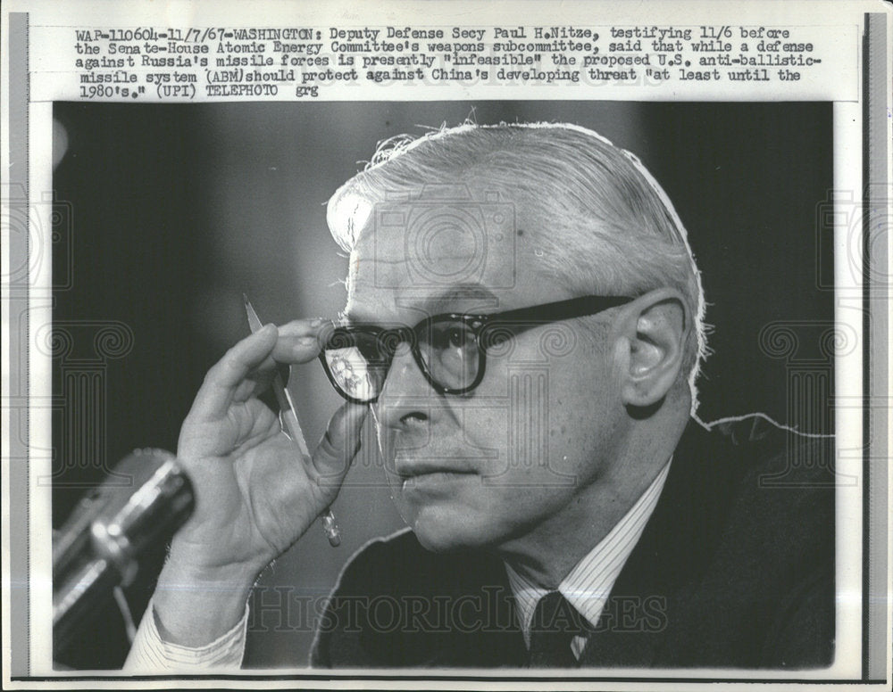 1967 Press Photo US Defense Secretary Paul H Nitze - Historic Images