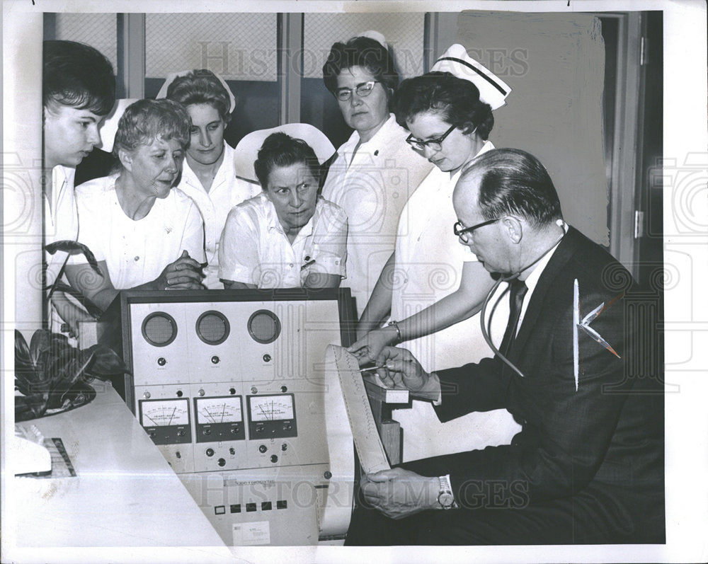 1967 Press Photo Dr Malcolm Dolbee Nurse Machine Ransom - Historic Images