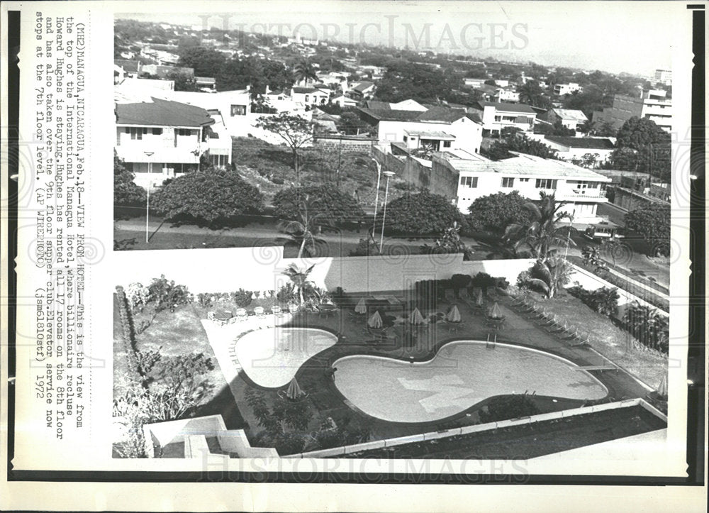 1972 Press Photo International Managua Hotel Howard Hug - Historic Images