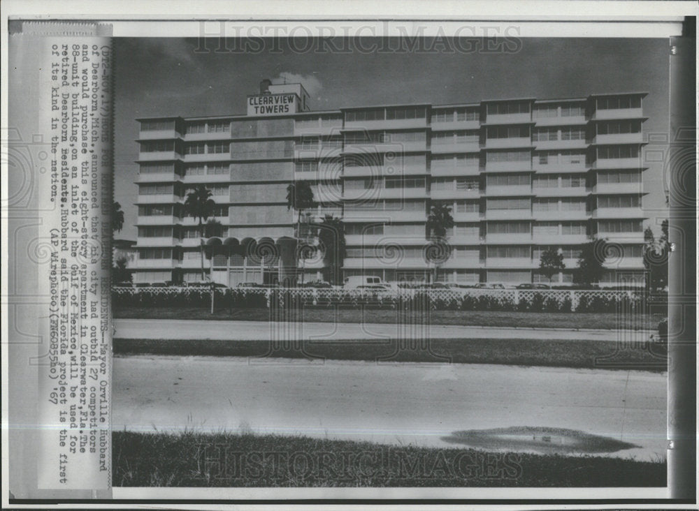 1967 Press Photo Clearwater City Apartments Florida - Historic Images