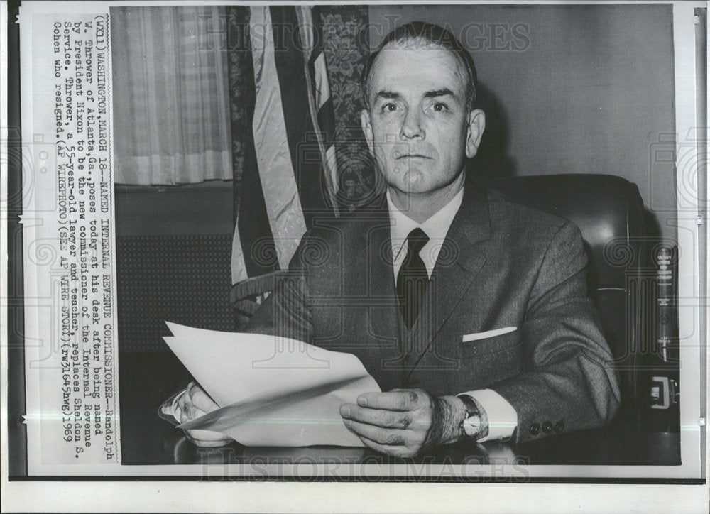Sheldon Randolph 1969 Press Photo Randolph Thrower Atlanta Nixon Sheldon - Historic Images