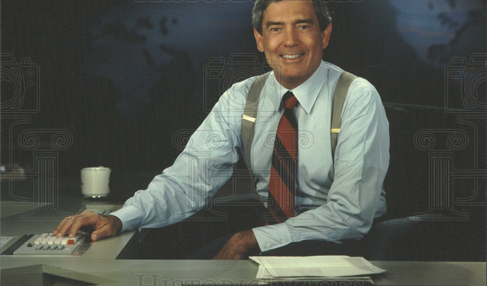 1988 Press Photo Dan Rather Journalist CBS News Anchor - Historic Images