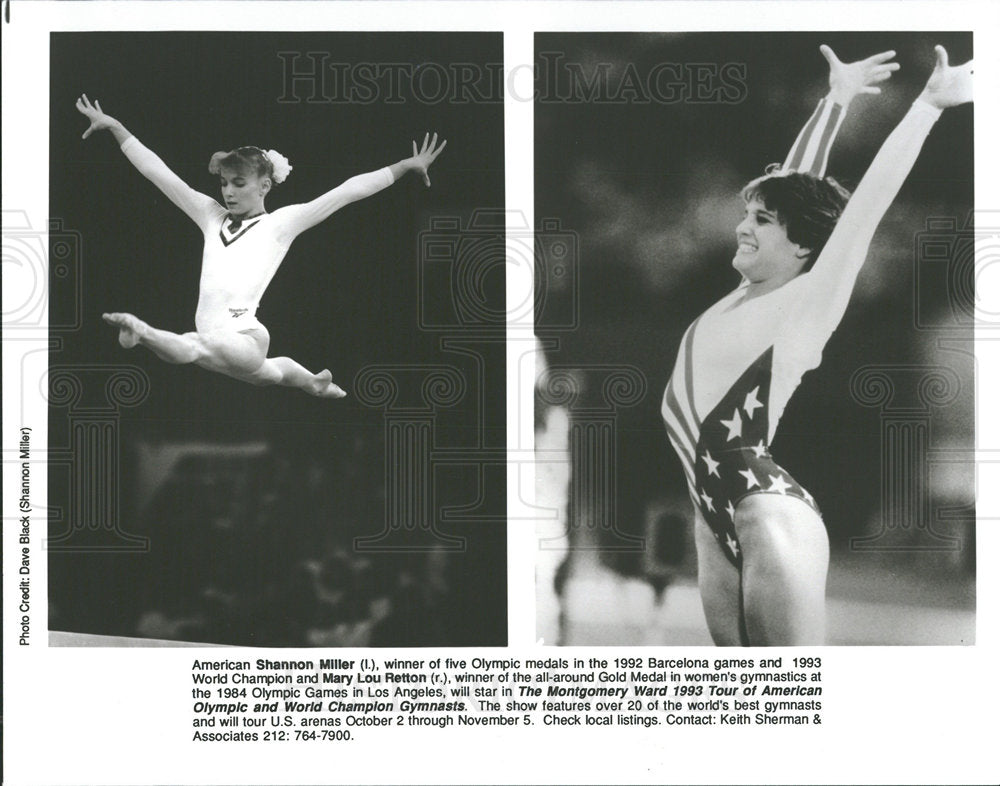 1993 Press Photo Shannon Miller Mary Lou Retton Olympic - Historic Images