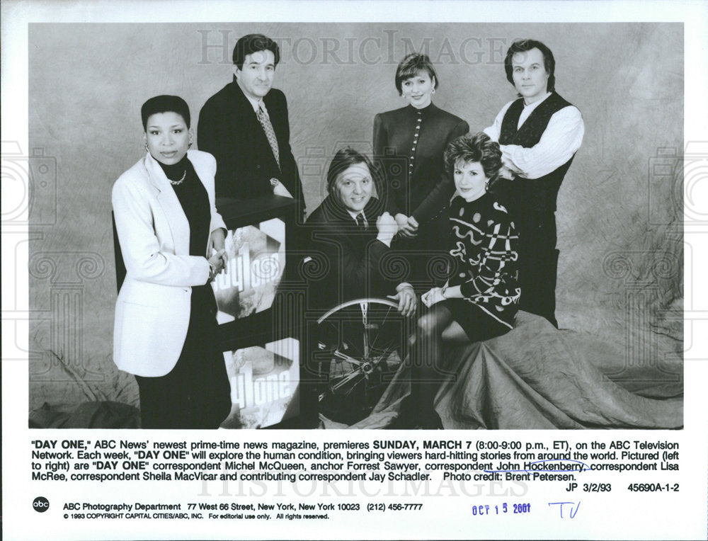 1993 Press Photo Day One ABC News Magazine Journalists - Historic Images