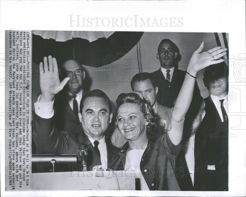 1965 Press Photo Governor George Wallace And His Wife - Historic Images