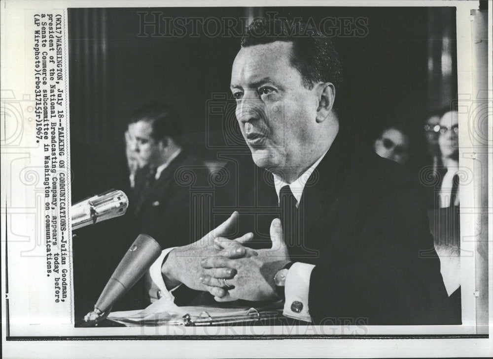 1967 Press Photo Julian Goodman President NBC Senate - Historic Images