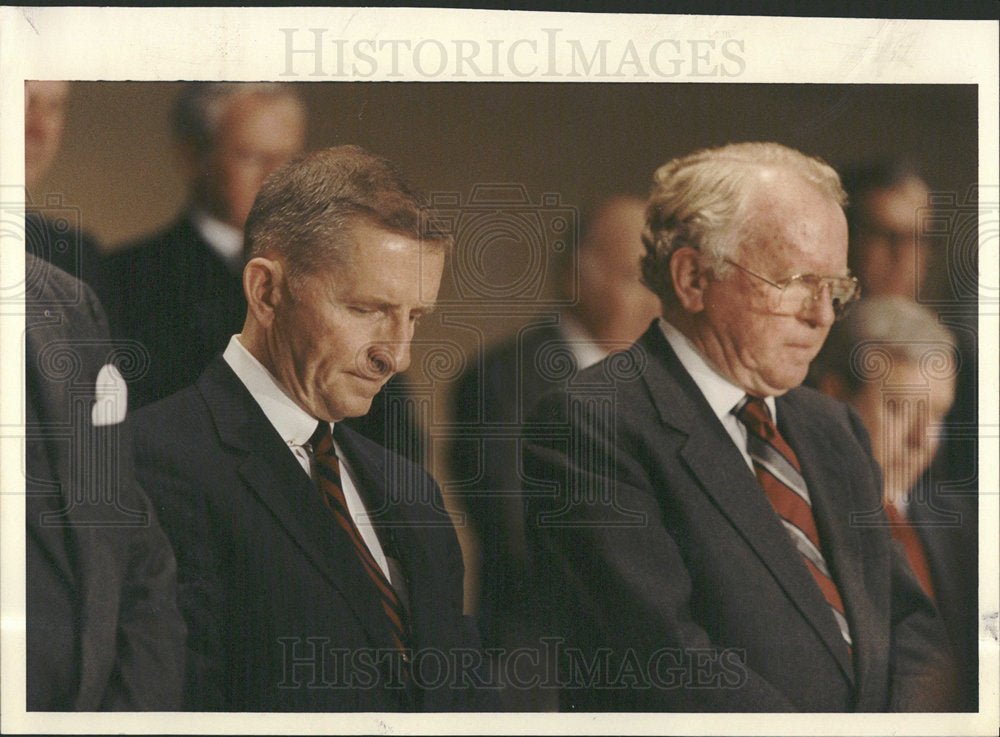1986 Press Photo H. Ross Perot &amp; Roger Smith  - Historic Images