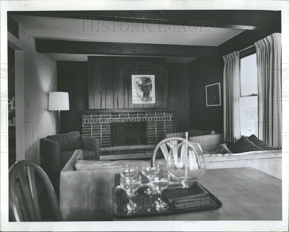 1970 Press Photo Indian Oaks Model Homes Living Room - Historic Images