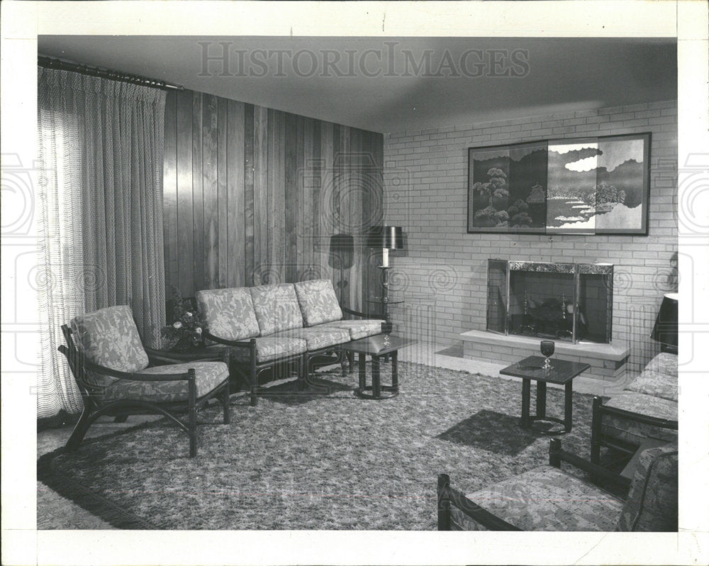 1968 Press Photo Family Room Interior Decorating - Historic Images
