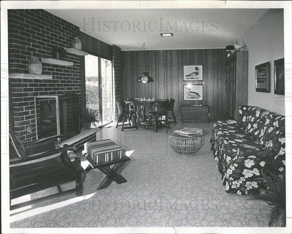 1971 Press Photo Willowood Model House Family Room - Historic Images