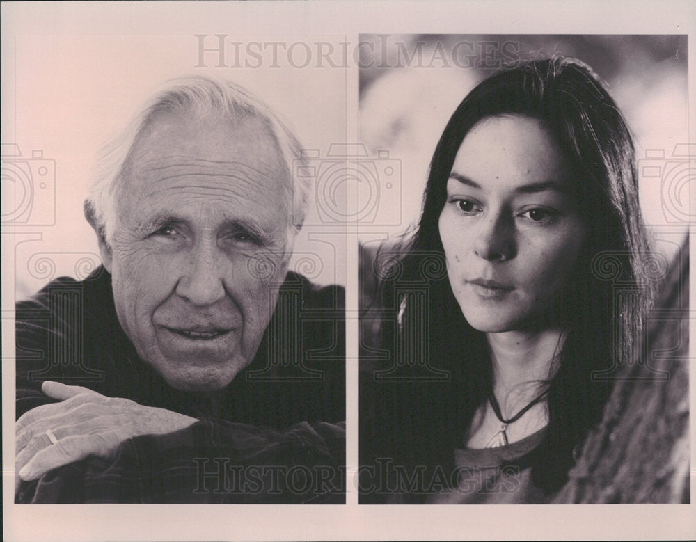 1995 Press Photo Actors Jason Robards And Meg Tilly - Historic Images