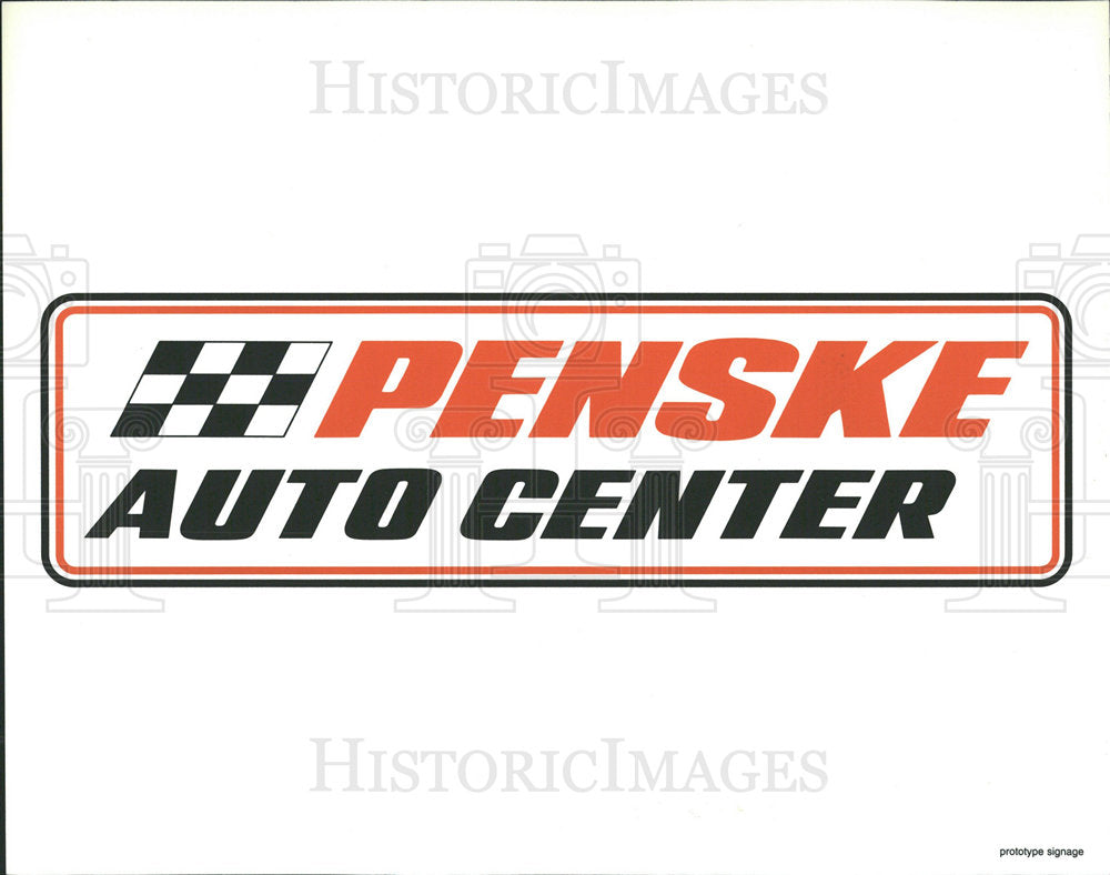Press Photo Penske Auto Center Sign - Historic Images