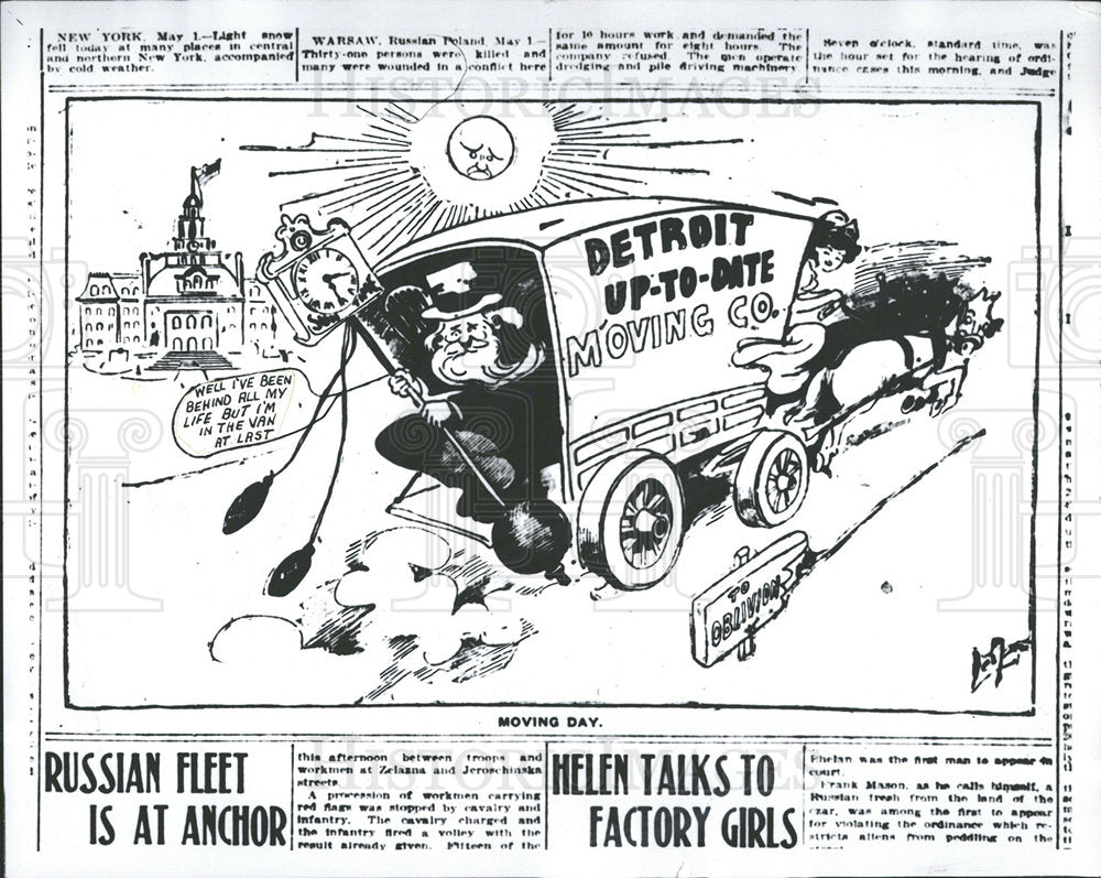 1972 Press Photo cartoon from Detroit News in 1905 - Historic Images