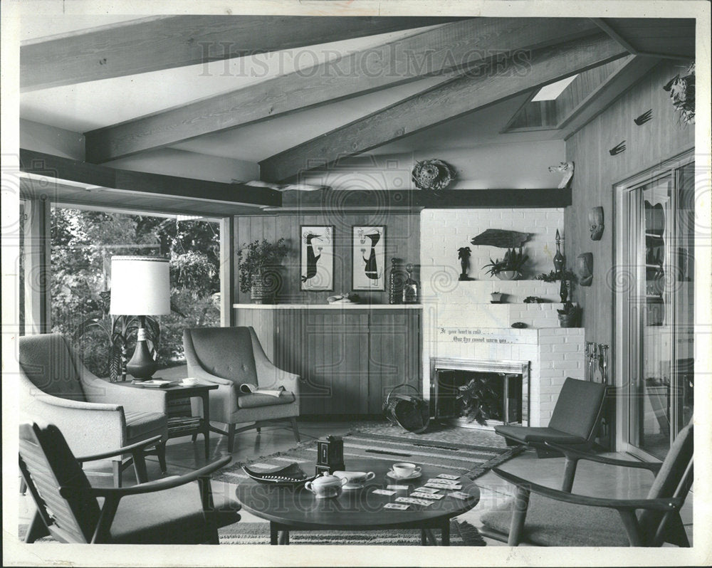 1968 Press Photo Circular patio Enlarged Family Room - Historic Images