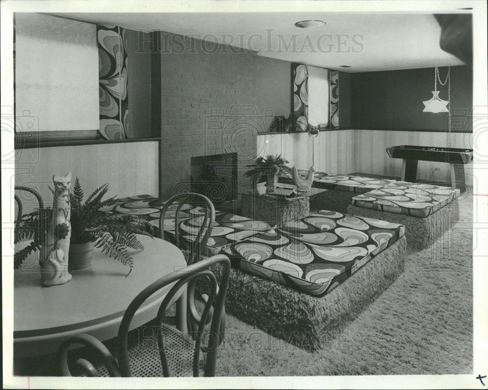1970 Press Photo Model Home Recreation Room Naperville - Historic Images