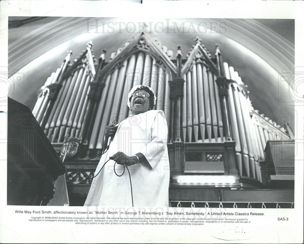 1983 Press Photo Willie May Ford Smith &quot;Say Amen&quot; - Historic Images