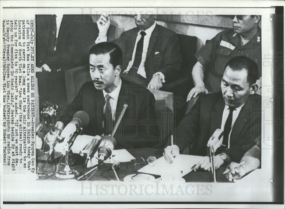 1966 Press Photo Premier Nguyen Cau Ky Speaks - Historic Images