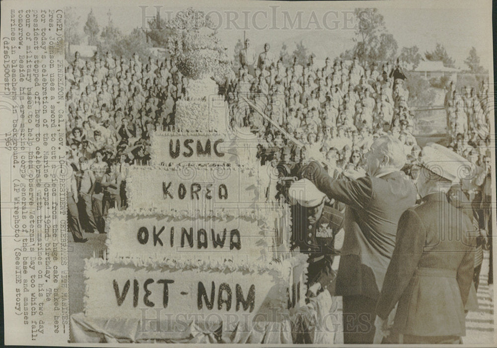 1967 Press Photo Marine Corps 192nd Birthday - Historic Images