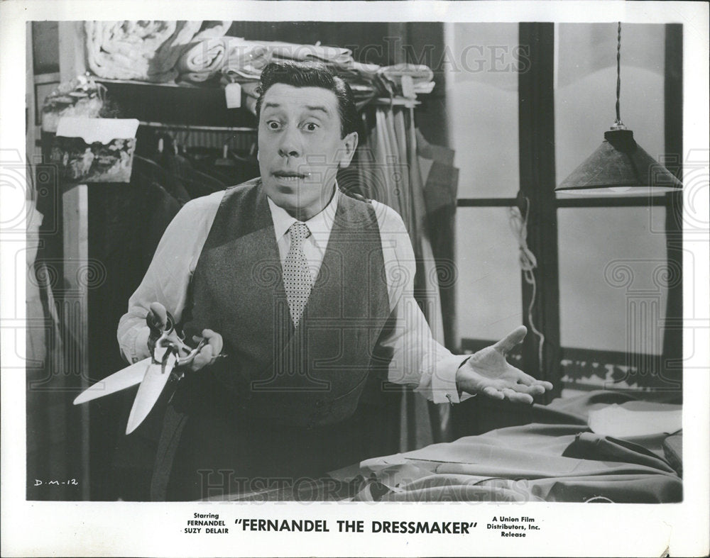 Press Photo Fernandel the Dressmaker/Actor/Singer - Historic Images