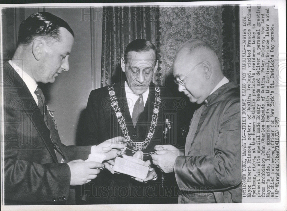 1957 Jewish Lord Mayor Robert Briscoe - Historic Images