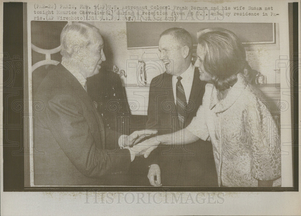 1969 Press Photo Colonel Borman and Wife at Reception - Historic Images