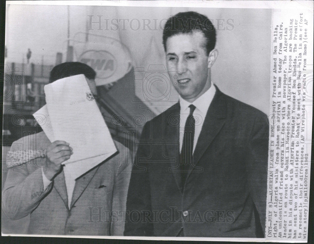 1962 Press Photo Deputy Premier Ahmed Ben Bella Algeria - Historic Images