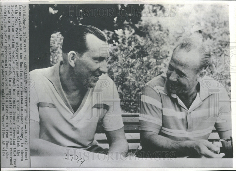 1965 Press Photo Col. Alexei Leonov and Col. Belyayev - Historic Images