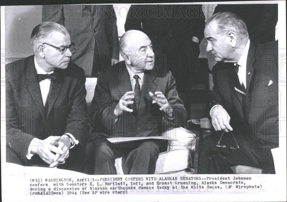 1964 Press Photo Alaskan Senator Ernest Gruening - Historic Images