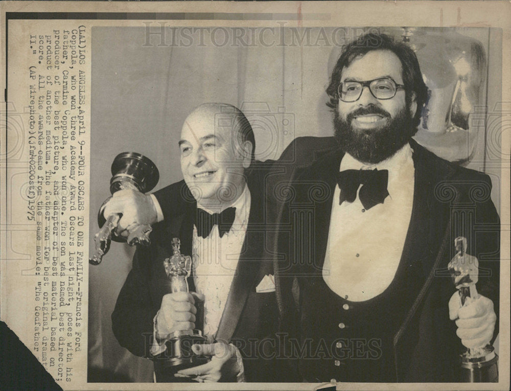 1975 Press Photo Director Francis Ford Coppola Oscars - Historic Images