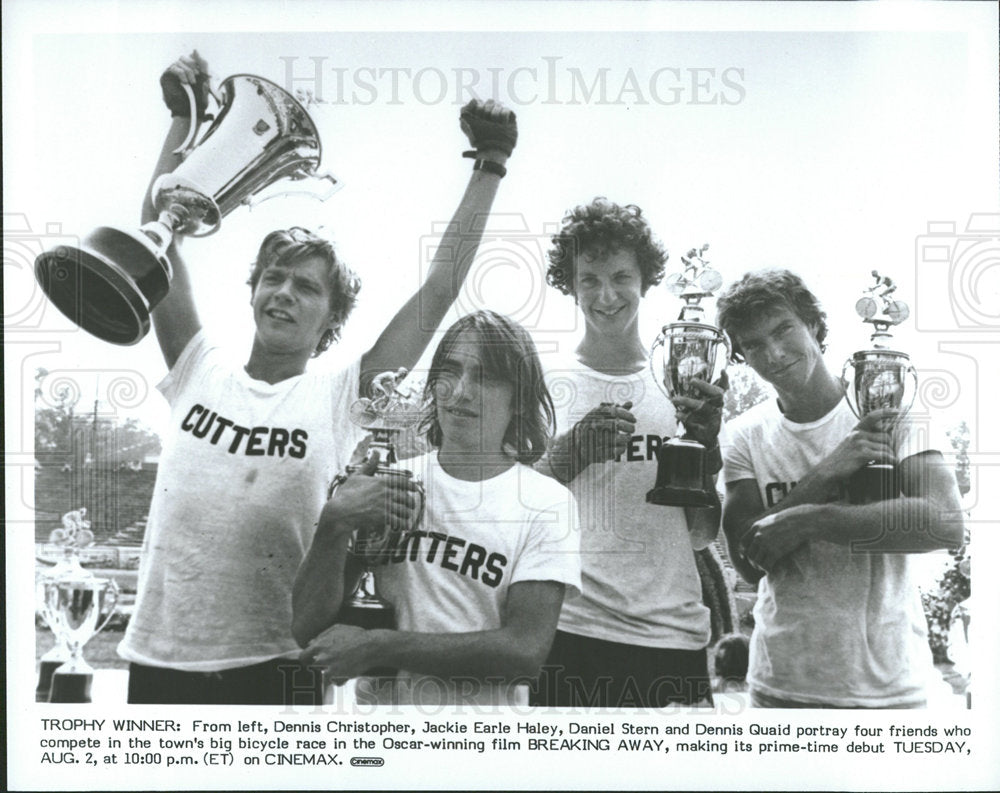 1985 Press Photo Dennis Christopher Jackie Earle Haley - Historic Images