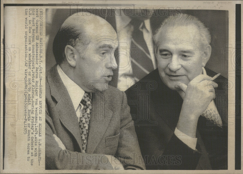 1975 Press Photo Baron Rudiger Von Wechmar German East  - Historic Images
