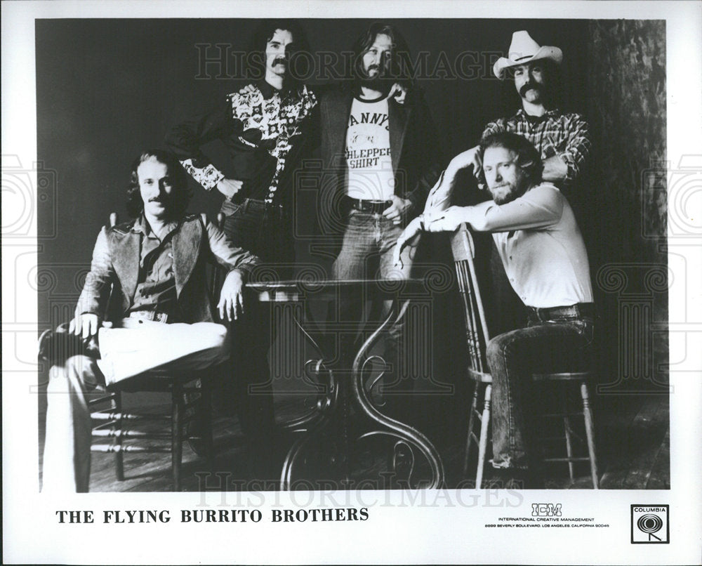 1977 Press Photo Music Group Flying Burrito Bros - Historic Images