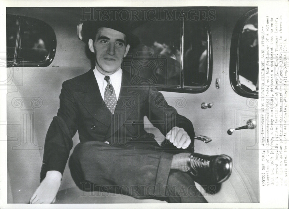 1938 Press Photo Sel Gelb James J. Hines Trial Witness - Historic Images