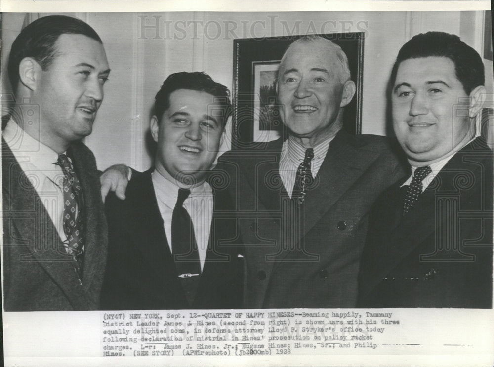 1938 Press Photo New York James Hines Eugene Philip  - Historic Images