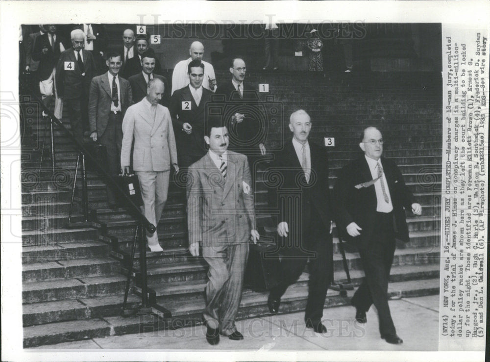 1938 Press Photo James Hines Trial Jury - Historic Images