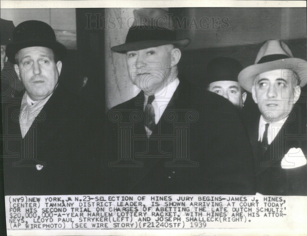 1939 Press Photo Jury Begins James Hines Tammany Court - Historic Images