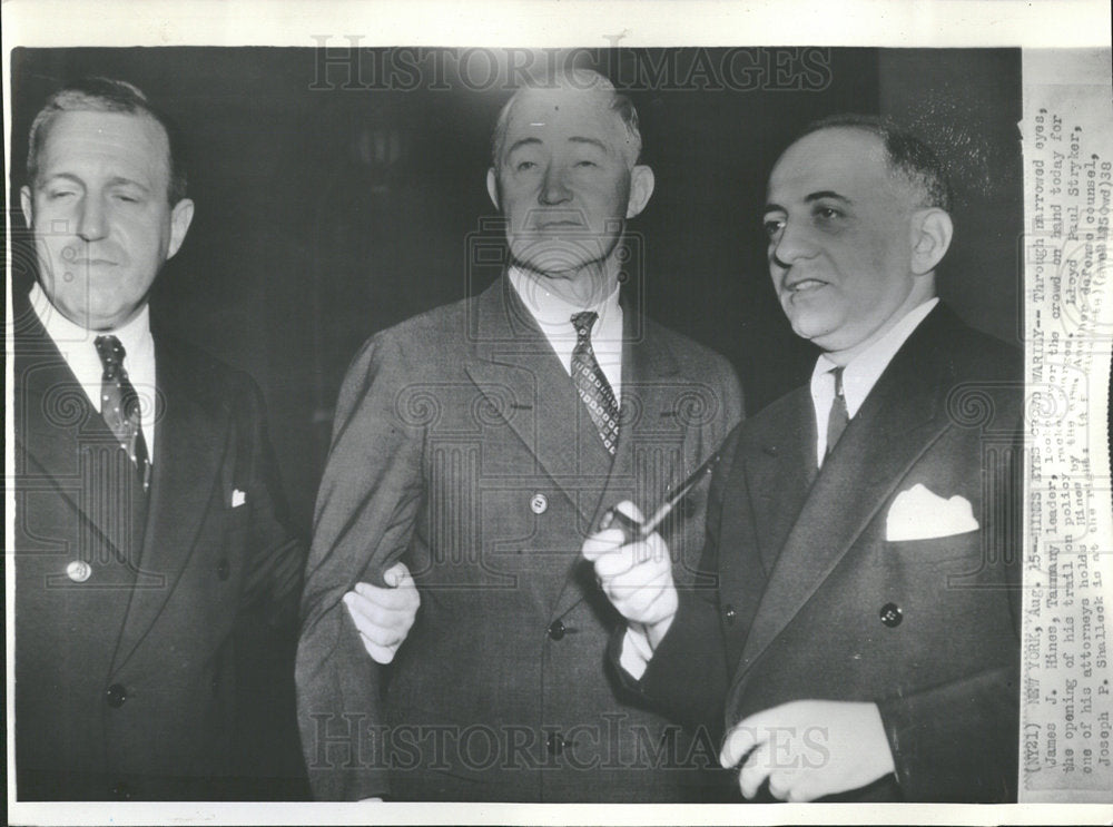 1938 Press Photo James Hines Tammany New York Shalleck - Historic Images