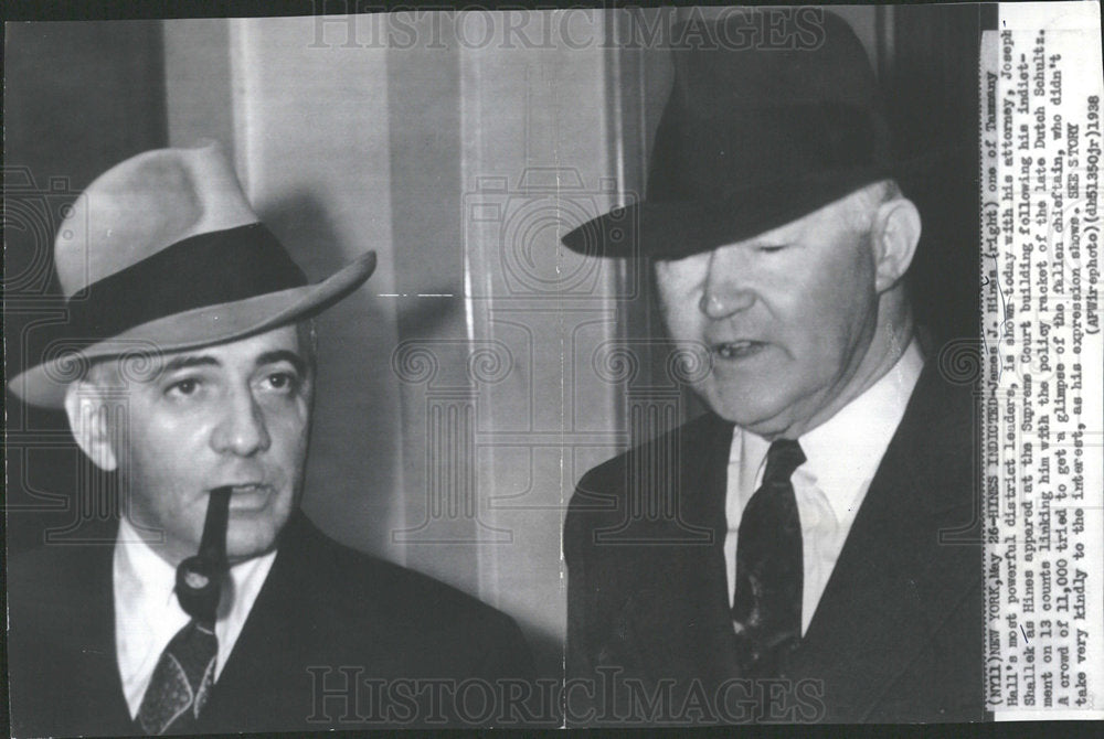 1938 Press Photo James J. Hines and Joseph Shallek - Historic Images