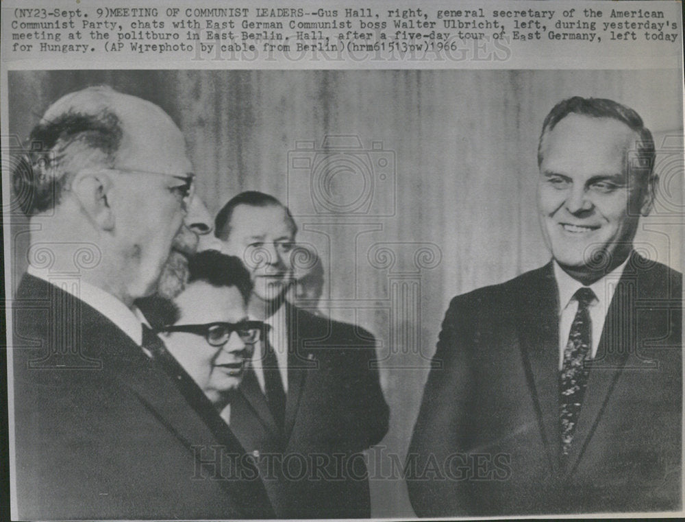 1966 Press Photo Gus Hall America communist Party Boss - Historic Images