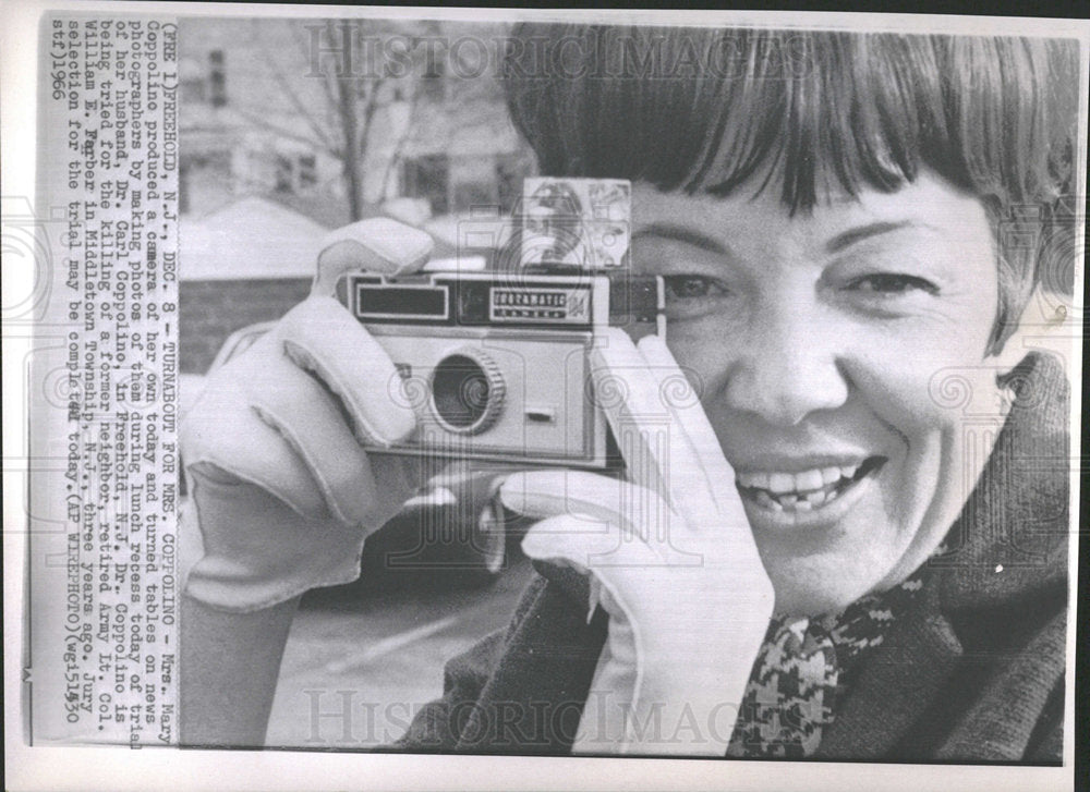 1966 Press Photo Mrs. Mary Coppolino Turns Tables - Historic Images