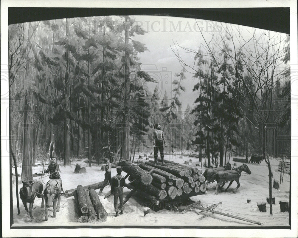 1937 Press Photo Michigan Muskegon wood skid way Load - Historic Images