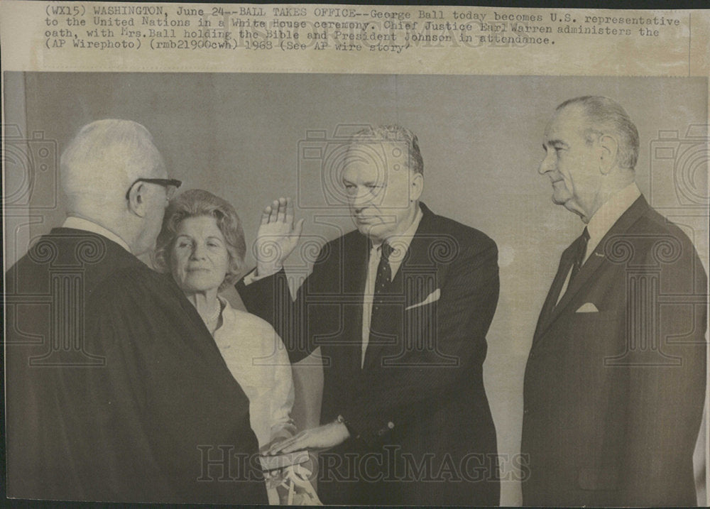 1968 Press Photo George Ball United States Diplomat  - Historic Images