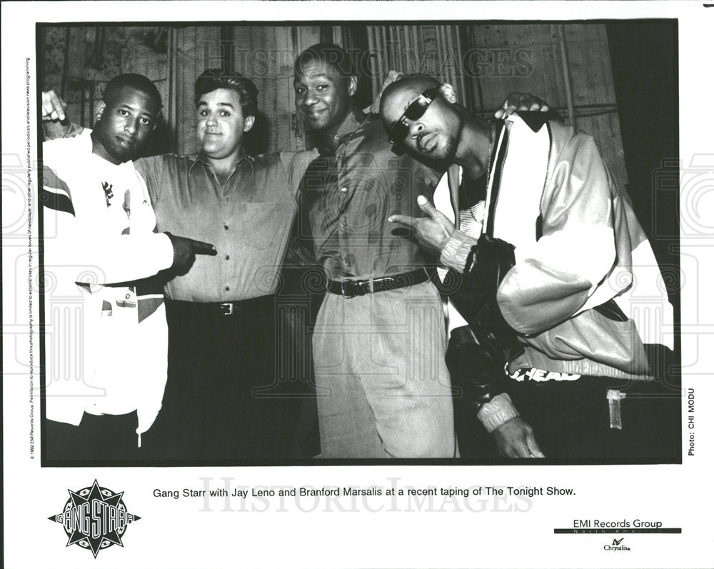1992 Press Photo Jay Leno Bandford Marsalis Gang Star  - Historic Images