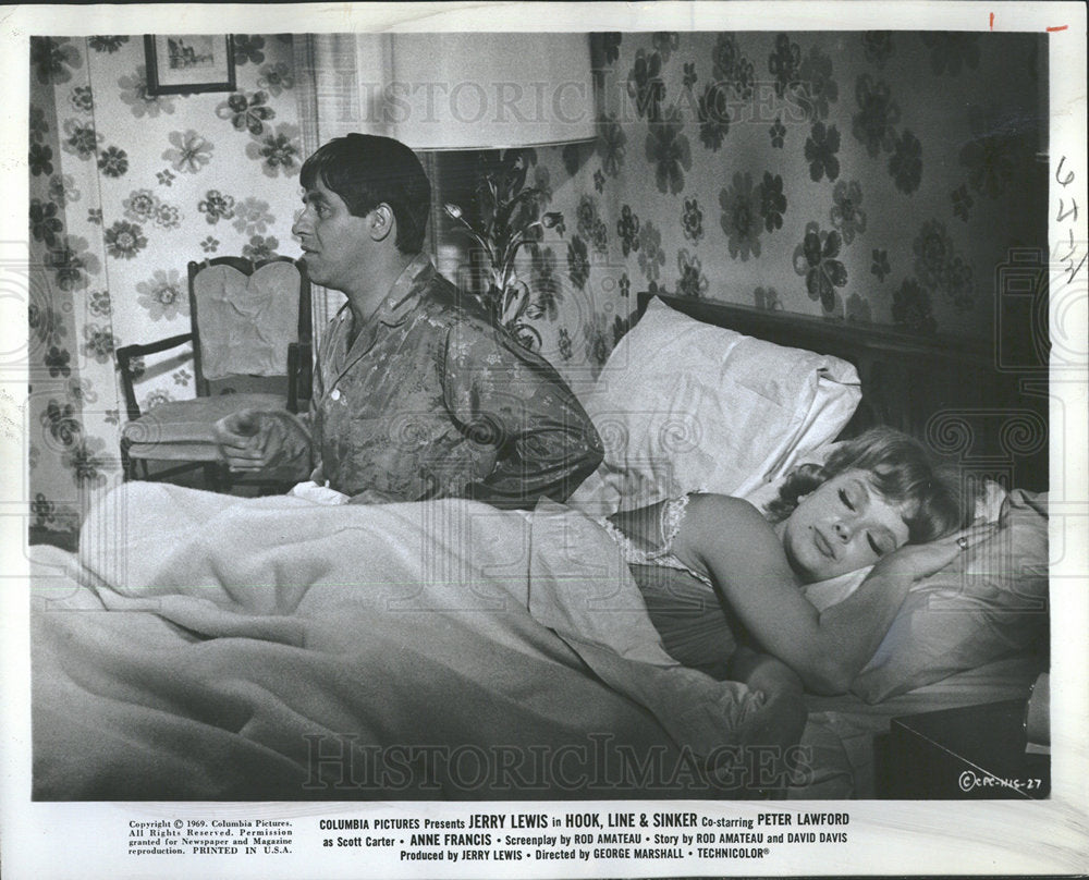 1969 Press Photo Anne Francis Actress Jerry Lewis Actor - Historic Images