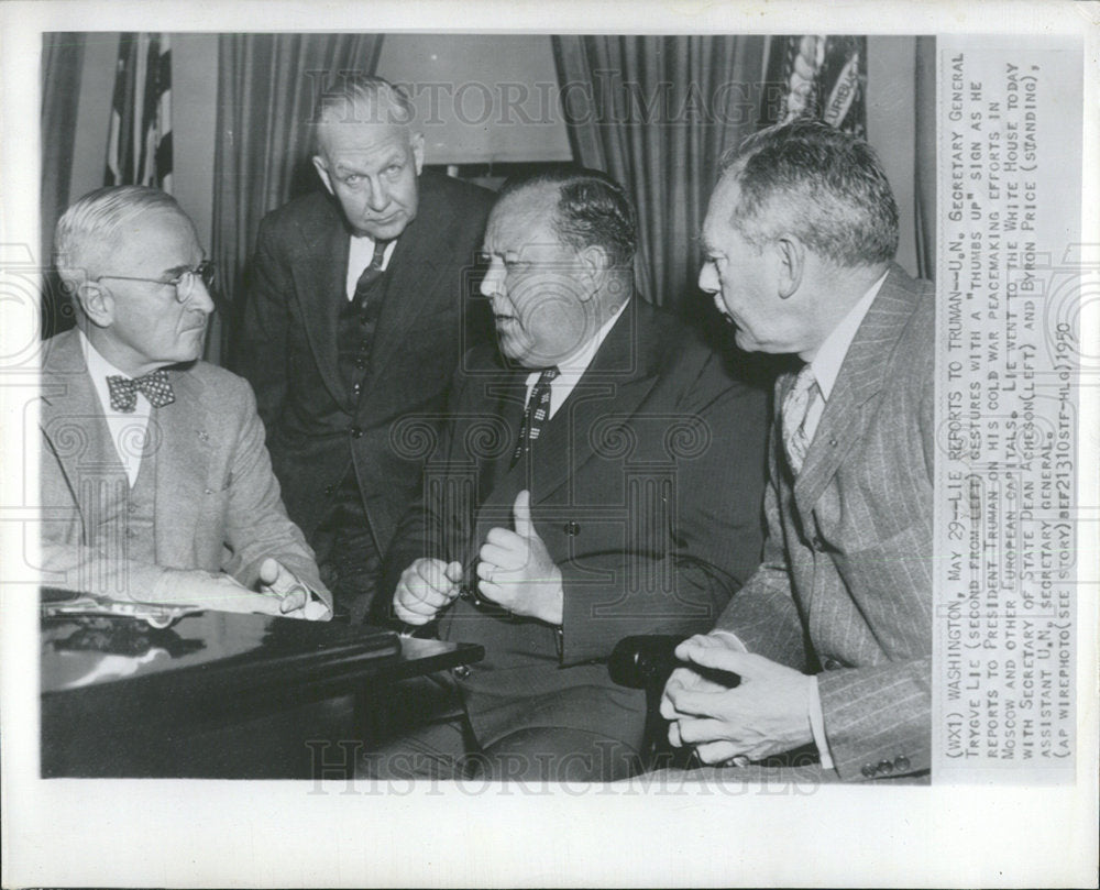 1950 Trygve Lie President Truman Moscow - Historic Images