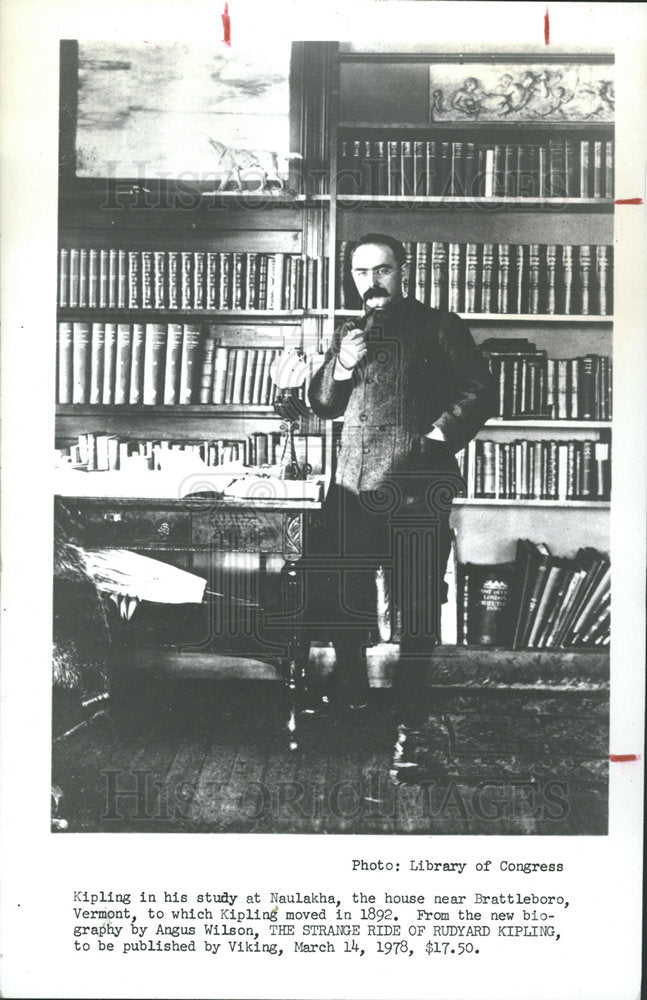 1978 Press Photo Brattleboro Vermont Naulakha Kipling - Historic Images