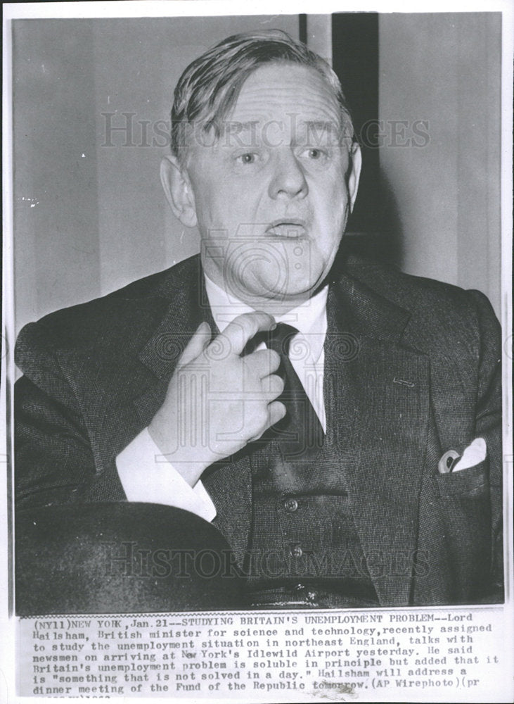 1963 Press Photo Lord Hailshman British North Science - Historic Images